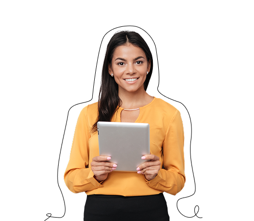 Woman holding tablet